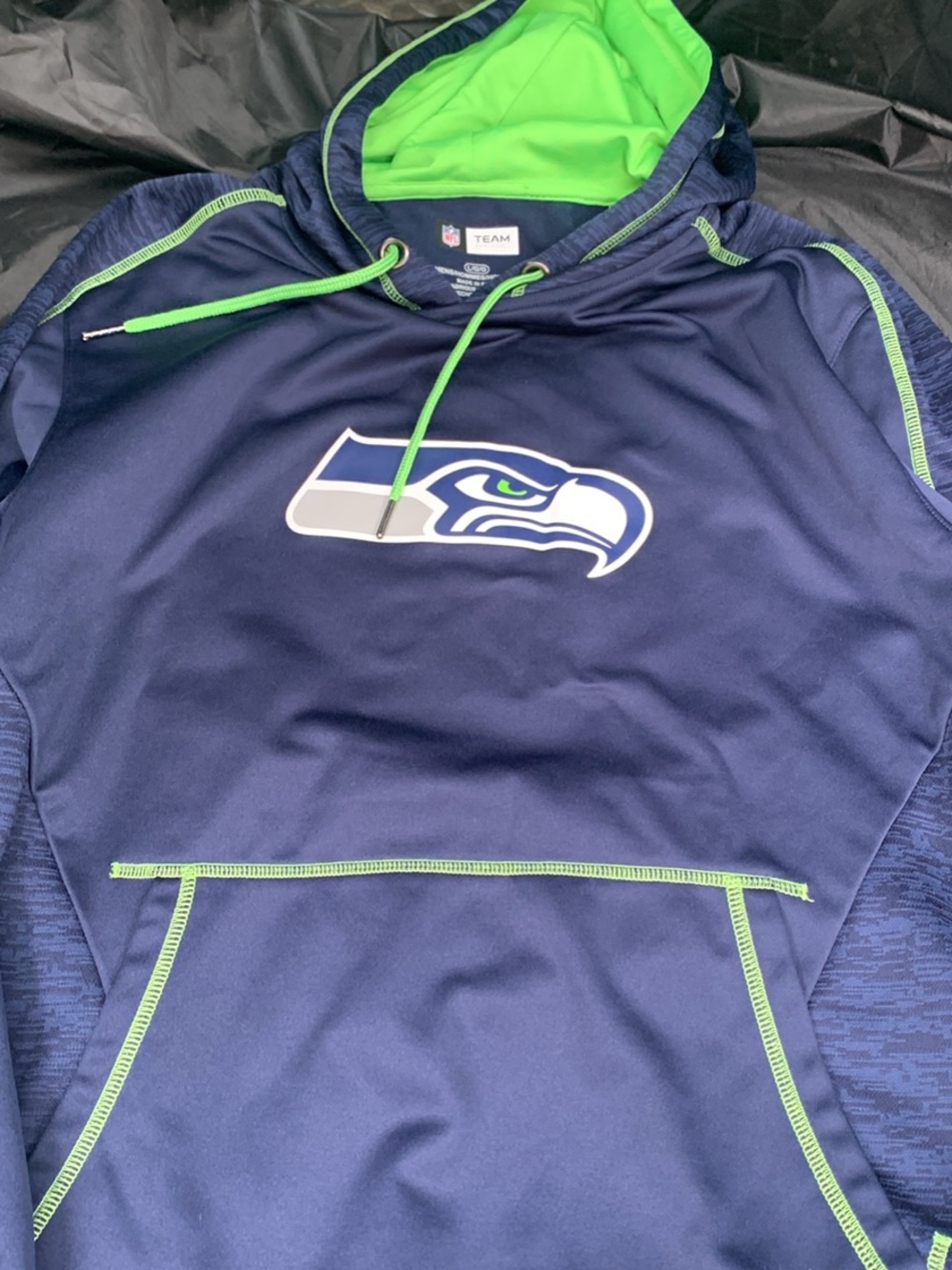 Men's Navy & Neon Green Team Pullover Hoodie